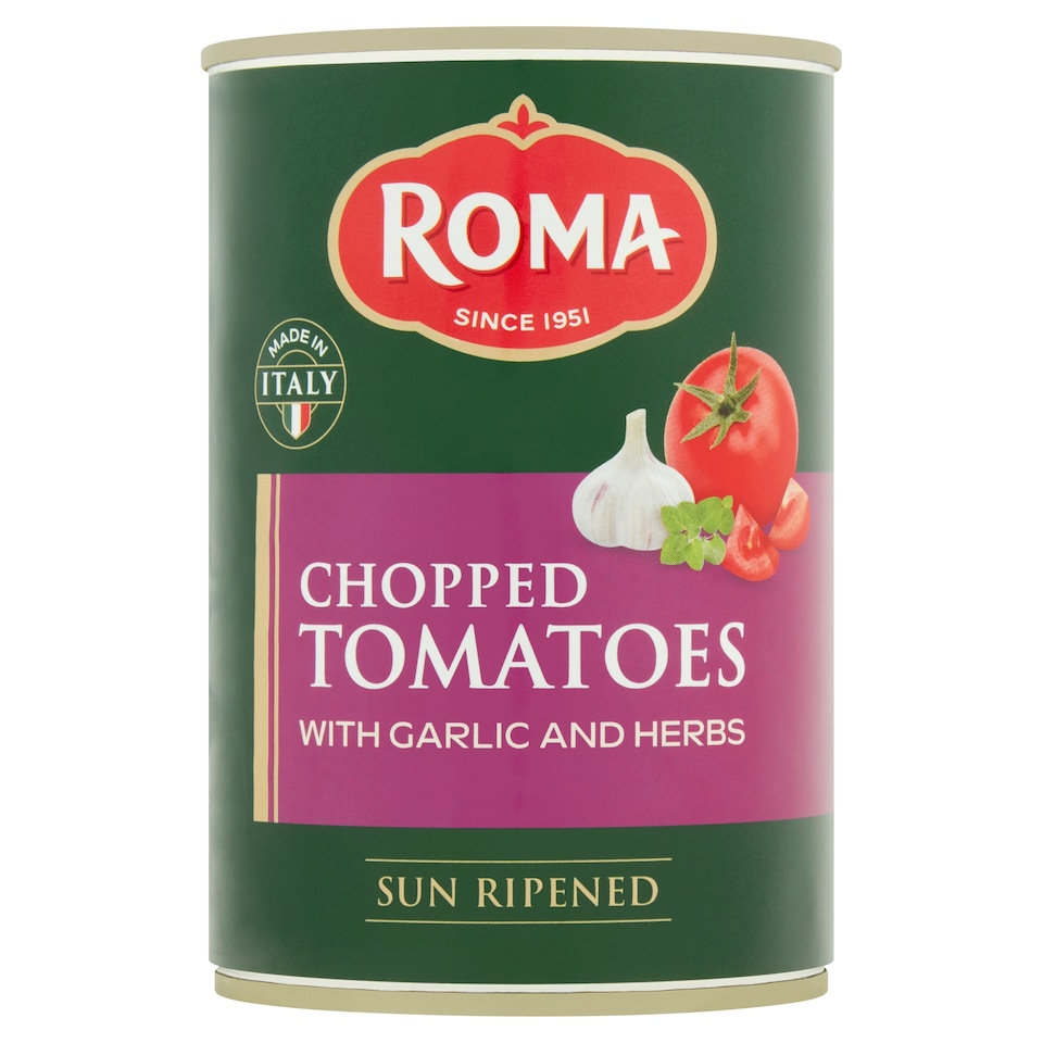 Roma Chopped Tomatoes With Herb & Garlic 400G