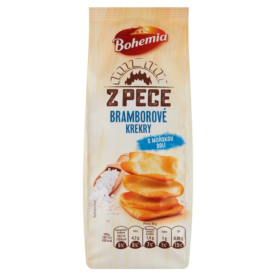 Bohemia Z pece bramborové krekry s mořskou solí 90g
