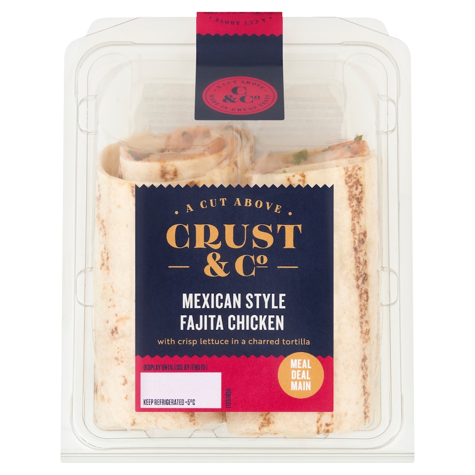 Crust & Co Mexican Style Fajita Chicken Wrap 191g