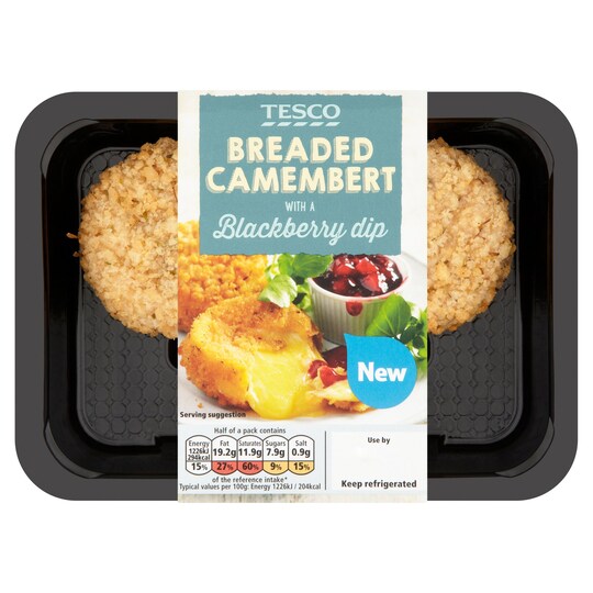 TESCO BREADED CAMEMBERT WITH DIP 200 g Tesco Groceries