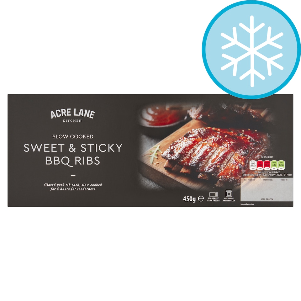 Acre Lane Kitchen Sweet & Sticky Bbq Pork Ribs 450G