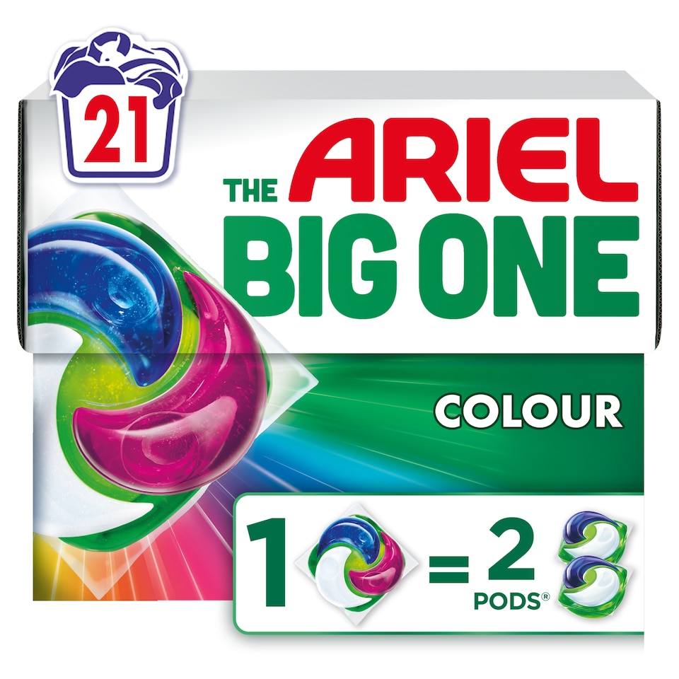 image 1 of Ariel The Big One Colour Washing Liquid Pods 21 washes 760.2g