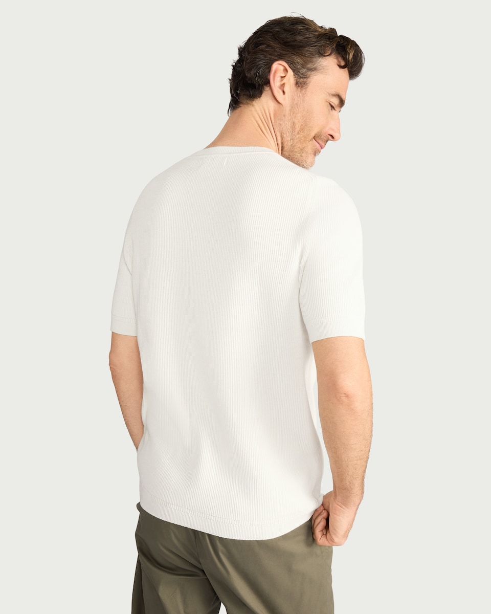 image 1 of F&F Pure Cotton Knitted T-Shirt in White