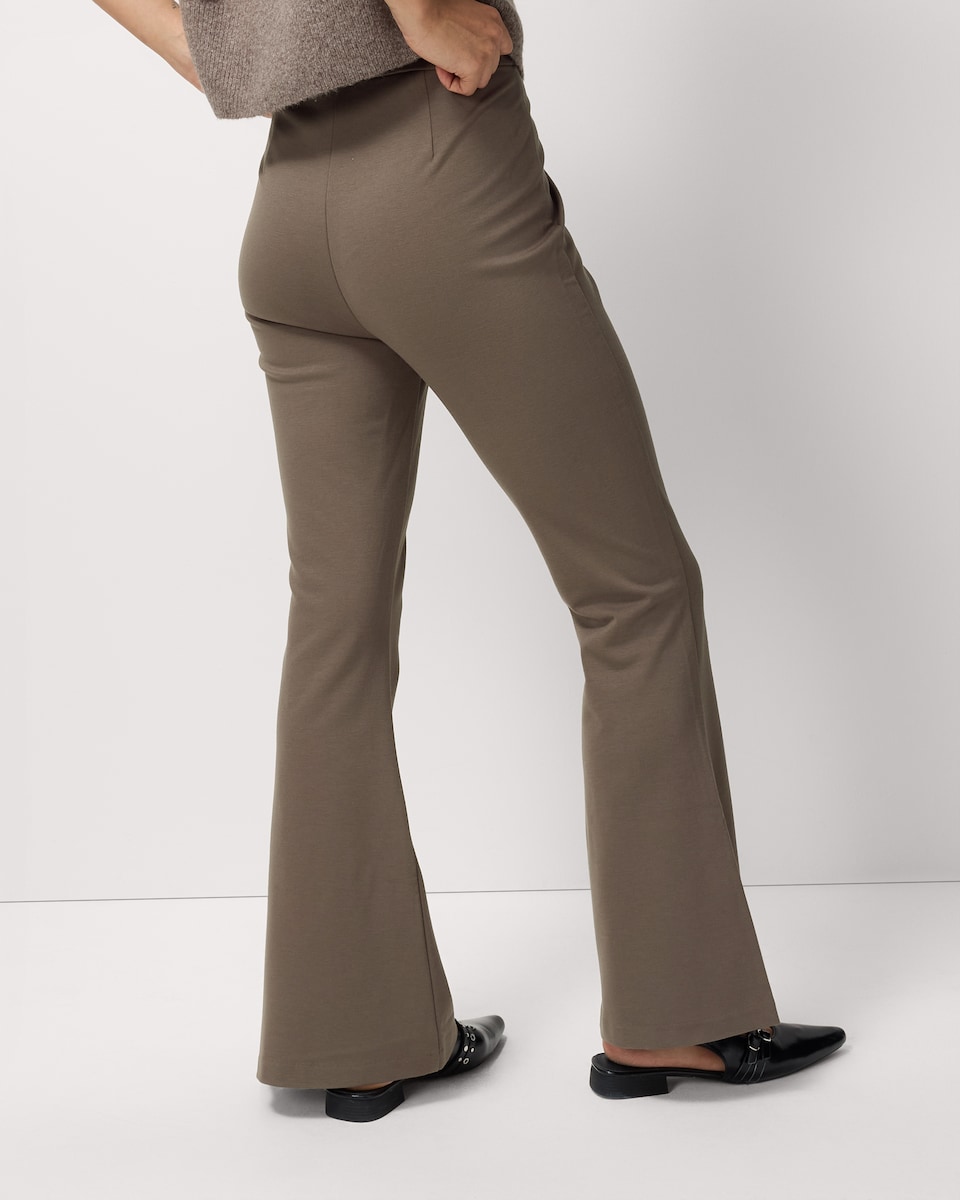 image 1 of F&F Ponte Flared Trousers in Tan
