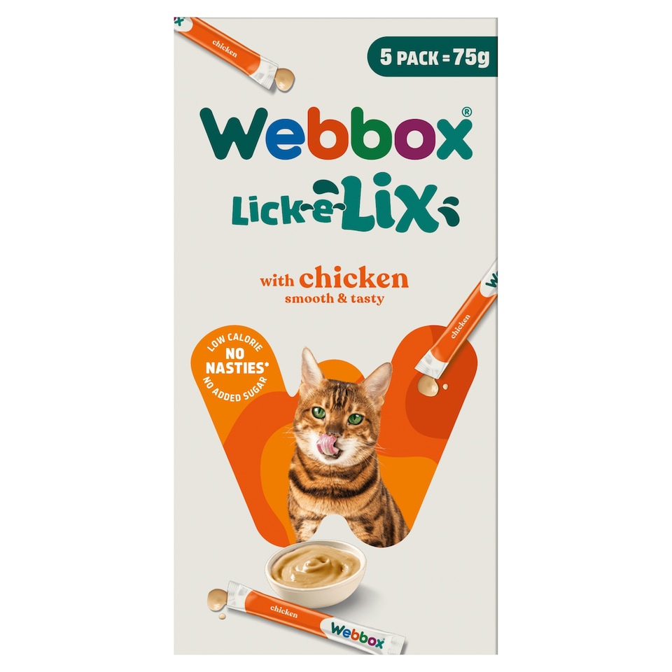 Webbox Chicken Lick-E-Lix Cat Treats 5 X15g