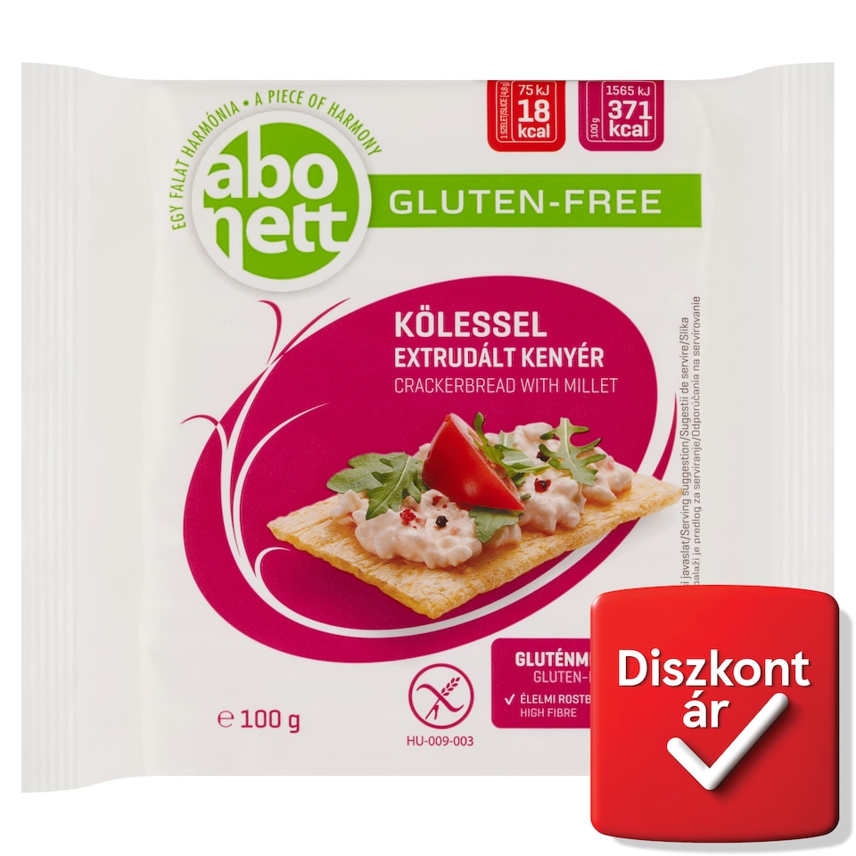 Abonett gluténmentes extrudált kenyér kölessel 100 g  1. kép