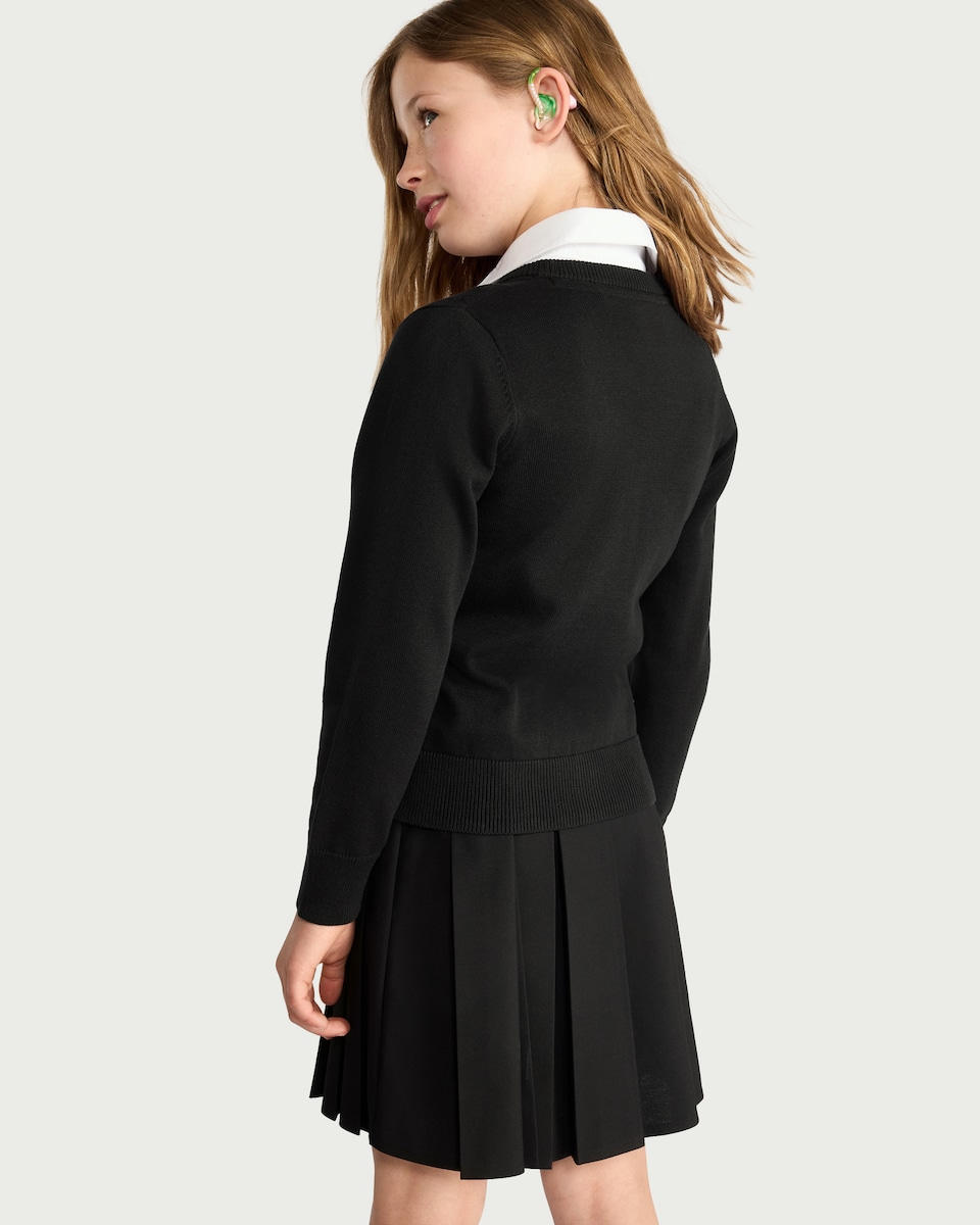 image 1 of F&F School Unisex 2-Pack Pure Cotton Knitted Cardigans in Black