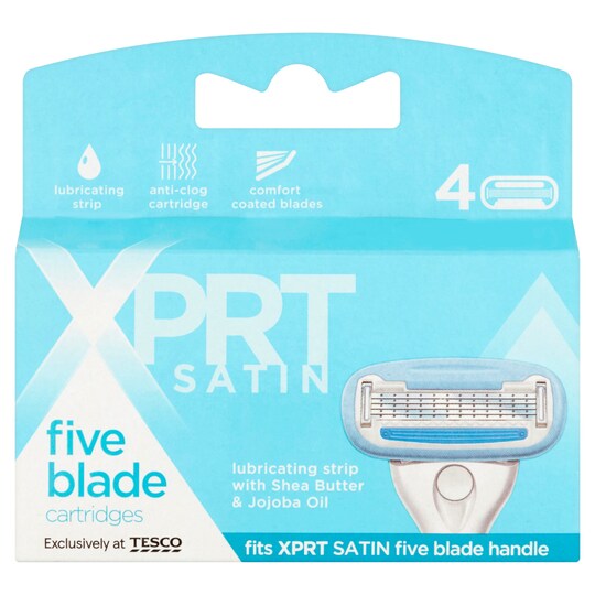 Xprt. Satin 5 Blade Razor Blades 4 Pack Tesco Groceries