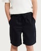 image 1 of F&F Boys Cotton Rich Drawstring Shorts in Black