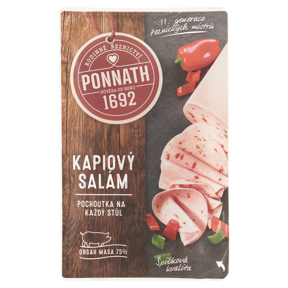 Obrázek 1 pro produkt Ponnath Kapiový salám krájený 100g