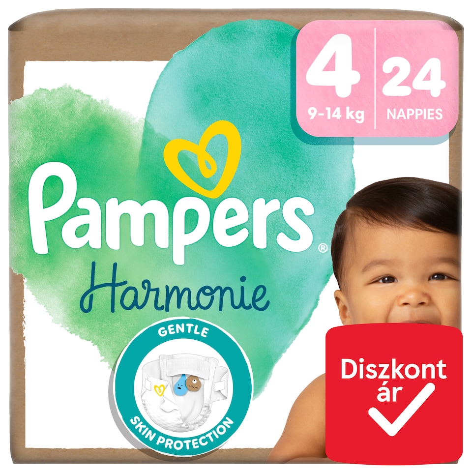 Pampers Harmonie Pelenka, Méret: 4, 24 Pelenka, 9kg-14kg  1. kép