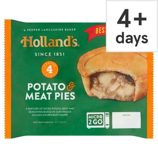Hollands 4 Pack Meat & Potato Pies Tesco Groceries