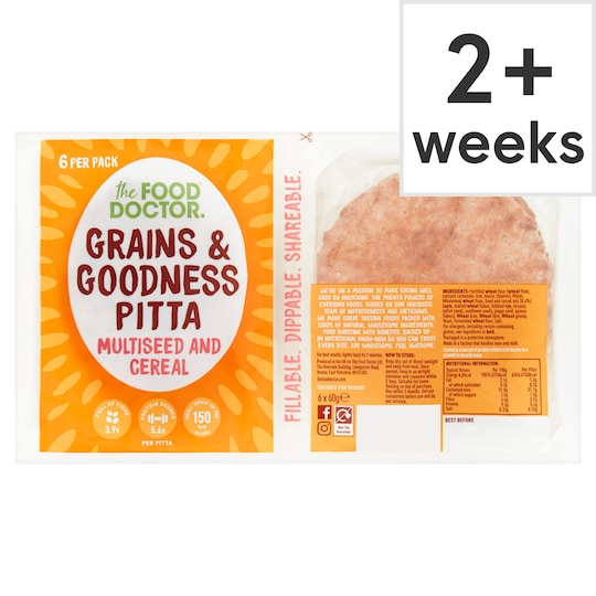 The Food Doctor Seed & Cereal Pitta 6 Pack Tesco Groceries