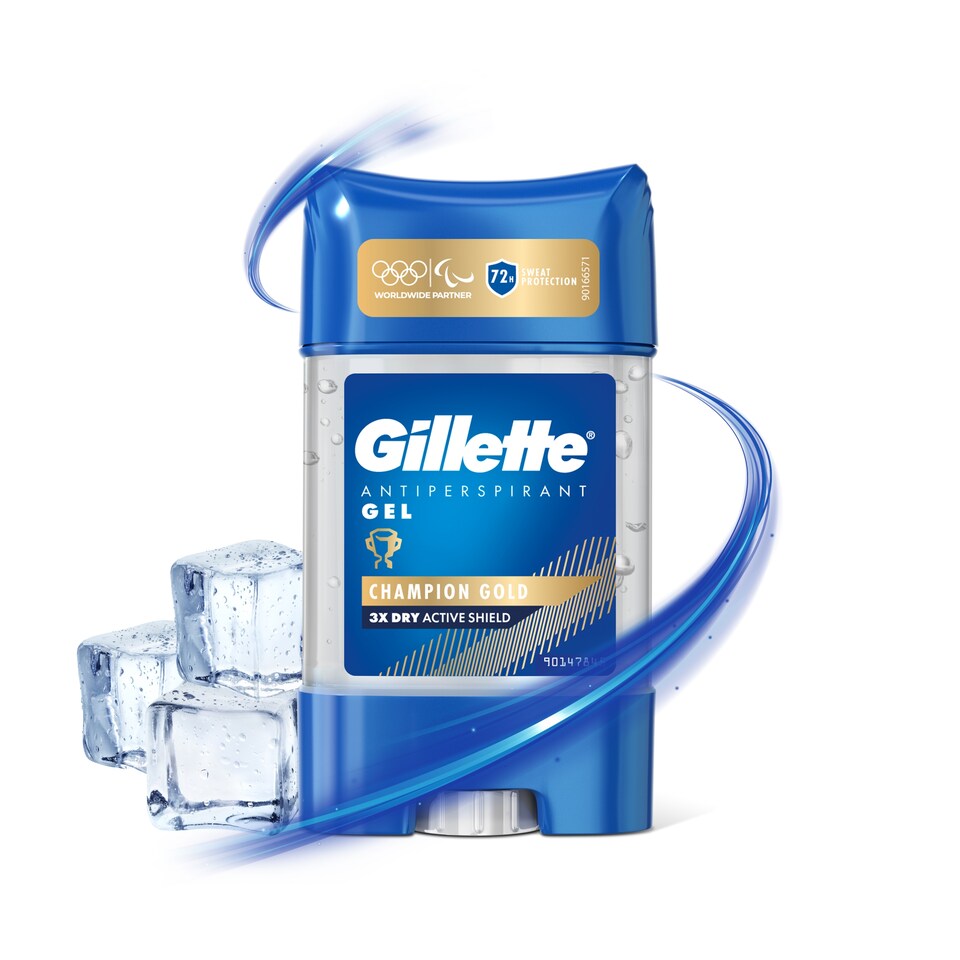 image 1 of Gillette Clear Gel Champion Gold Antiperspirant & Deodorant For Men 70ml