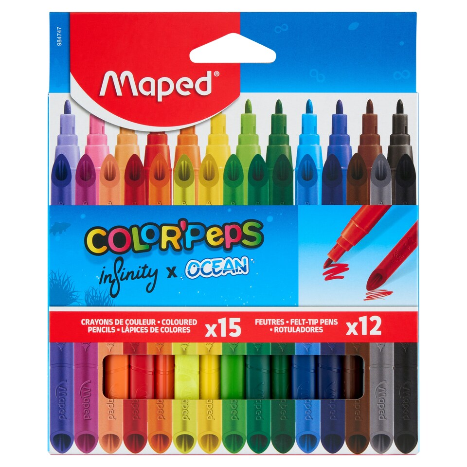 Maped Color' Peps Infinity x Ocean színes ceruza és filctoll készlet 15 + 12 különböző szín