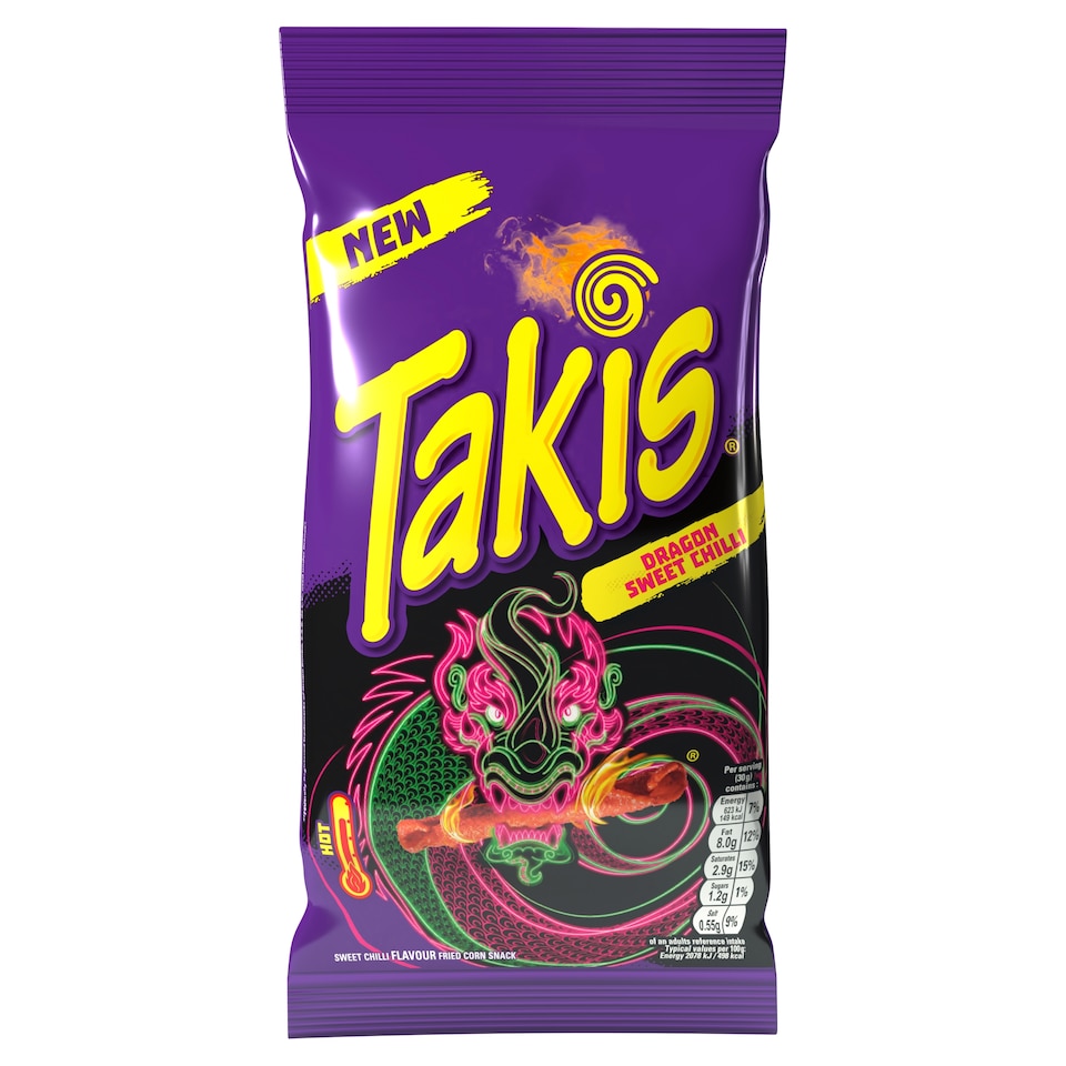 Takis Dragon Sweet Chilli Flavour Corn Snacks 100g