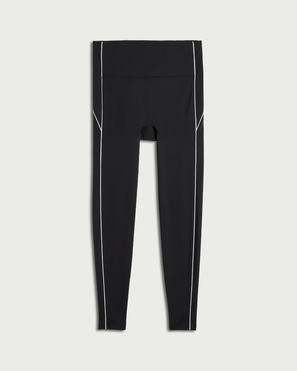 image 1 of F&F Active EVERYHOUR Contrast Tipped Leggings in Black