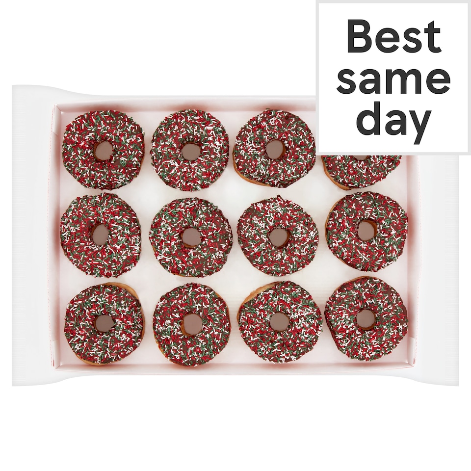 Tesco Festive Ring Doughnuts 12 Pack