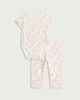 image 1 of F&F Baby 2-Piece Organic Cotton Rich Bodysuit and Leggings Set in White