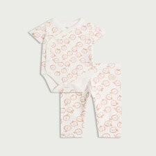 F&F Baby 2-Piece Organic Cotton Rich Bodysuit and Leggings Set in White