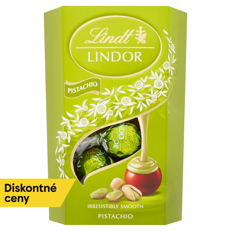 Lindt Lindor Mliečna čokoláda s jemnou pistáciovou náplňou 200 g