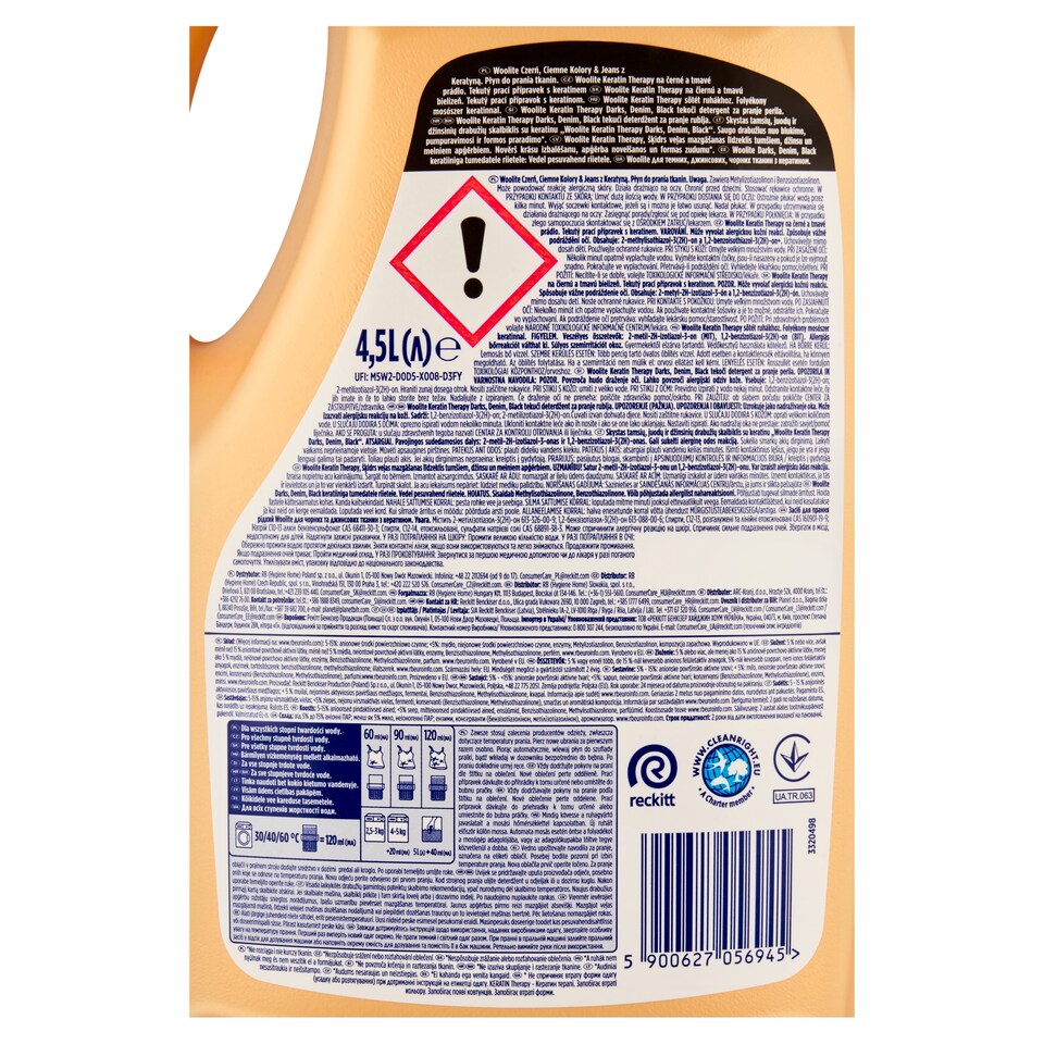 image 1 of Woolite Keratin Therapy Liquid Detergent with Keratin for Black and Dark Laundry 75 Washes 4.5 L