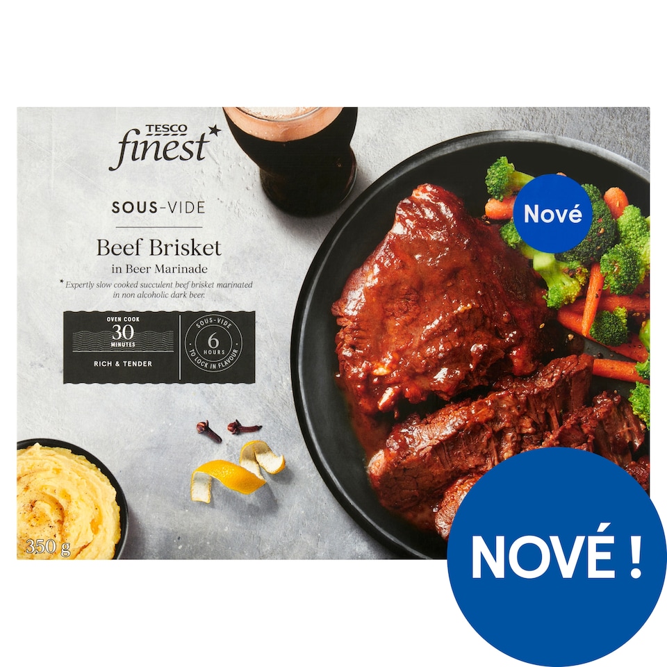 Tesco Finest Sous-vide hovězí hrudí na tmavém pivu 350g