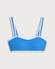 image 4 of F&F Textured Contrast Trim Bikini Top in Blue