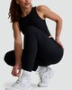 image 4 of Rise by Zara McDermott Ribbed Elasticated Lounge Bottoms in Black