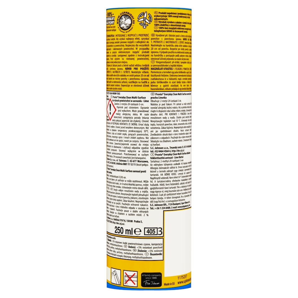 image 1 of Pronto Everyday Clean Multi-Surface aerosol proti prachu limetka 250ml