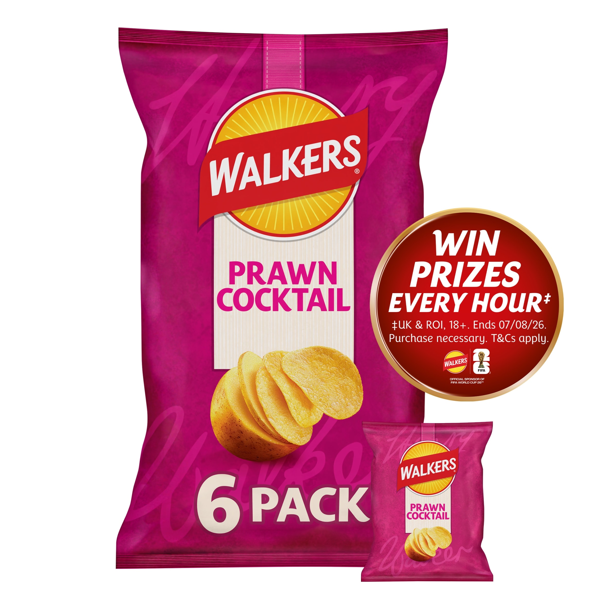 Walkers Prawn Cocktails Multipack Crisps 6 x 25g