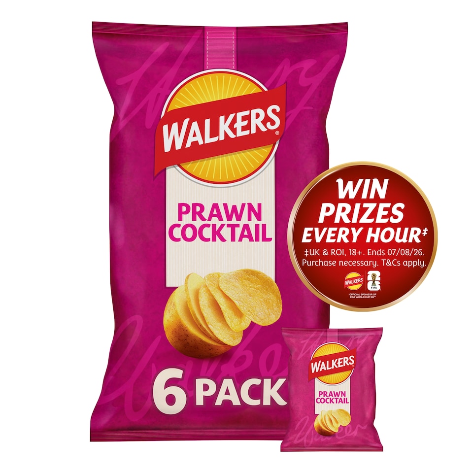 image 1 of Walkers Prawn Cocktails Multipack Crisps 6 x 25g