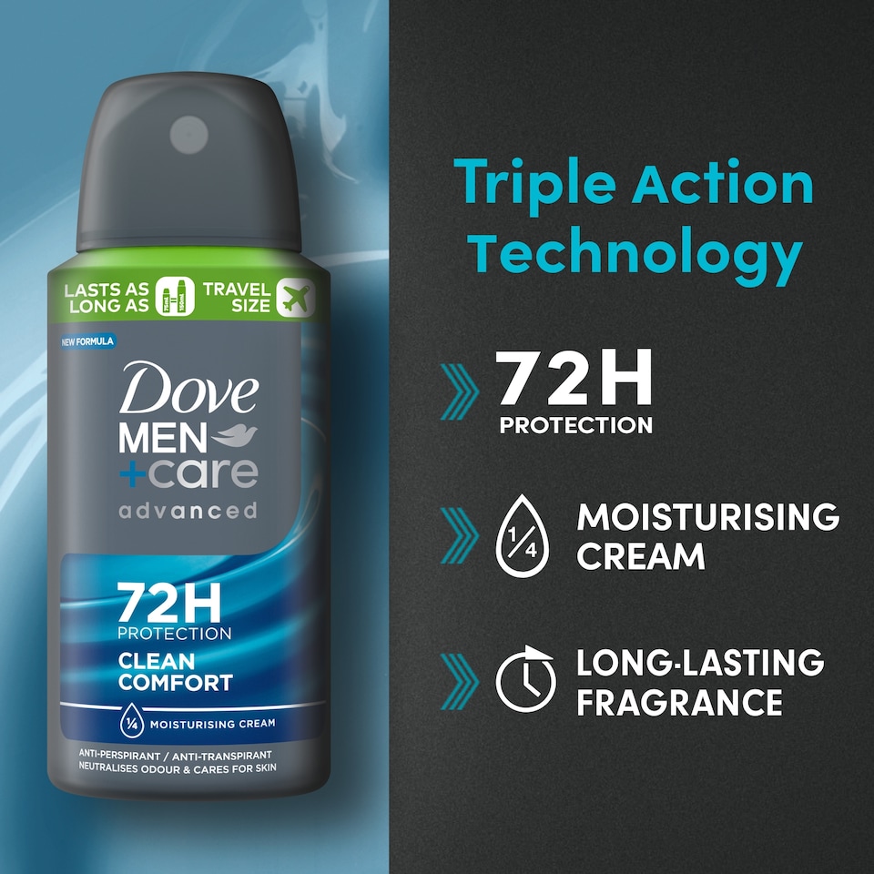 image 1 of Dove Men+Care 72h Advanced Clean Comfort Antiperspirant Deodorant 75ml