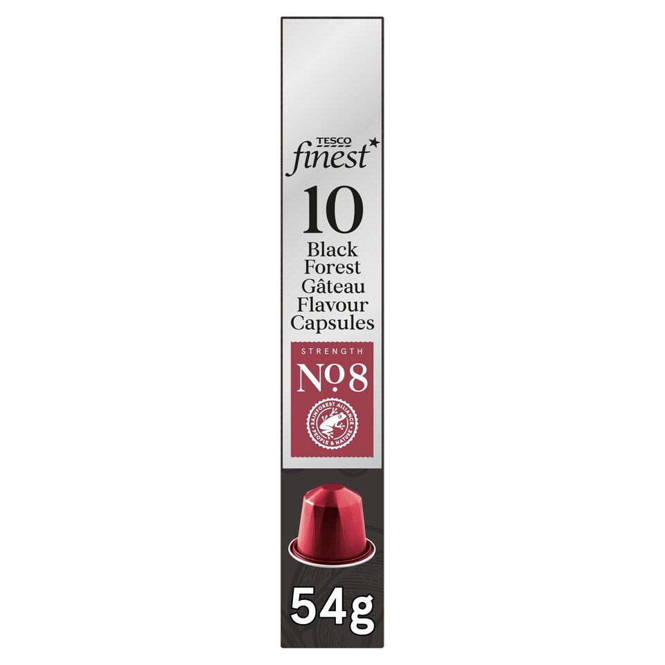 Tesco Finest 10 Black F/Gteau Flavour Coffee Capsules 54G