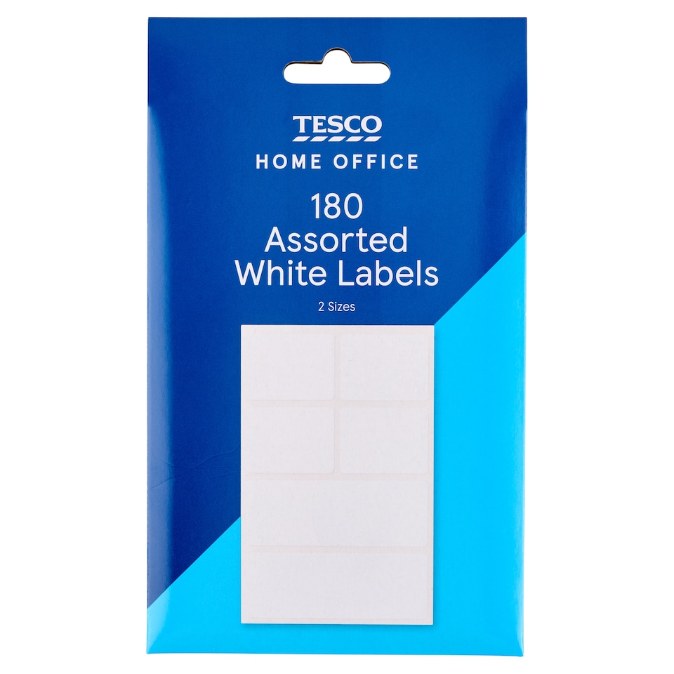 Tesco Home Office Assorted White Labels 180 pcs