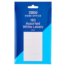 Tesco Home Office Assorted White Labels 180 pcs