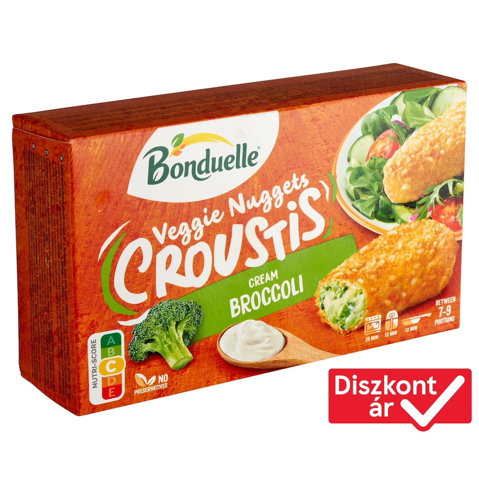 Bonduelle Veggie Nuggets gyorsfagyasztott panírozott és elősütött sajtos zöldségkorong 305 g