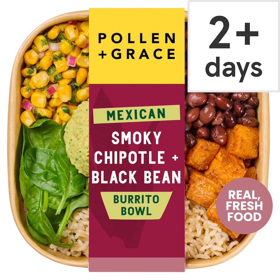 image 1 of Pollen & Grace Mexican Smoky Chipotle & Black Bean Burrito Bowl 275g