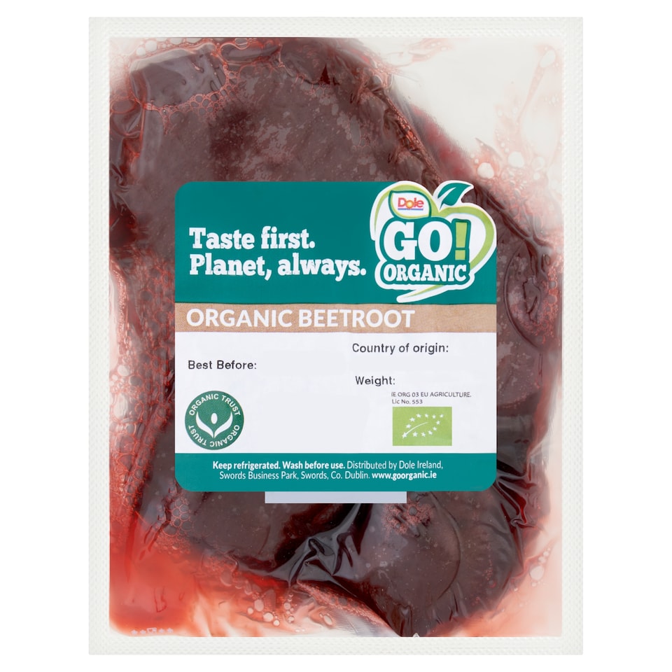 Dole Go Organic Vacuum Packed Beetroot 500g
