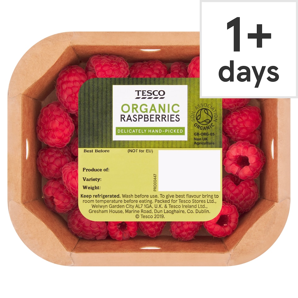 Tesco Organic Raspberries 150G