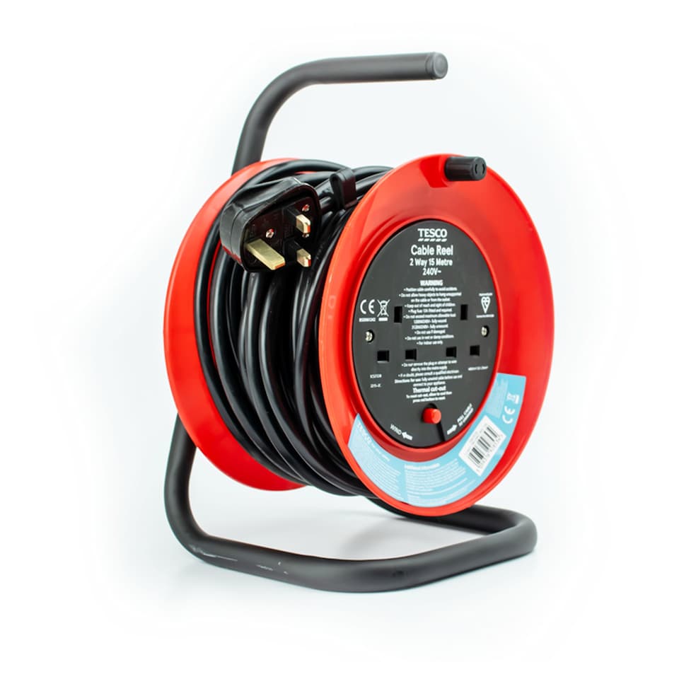 Tesco 15 Metre 2 Way Cable Reel 13A
