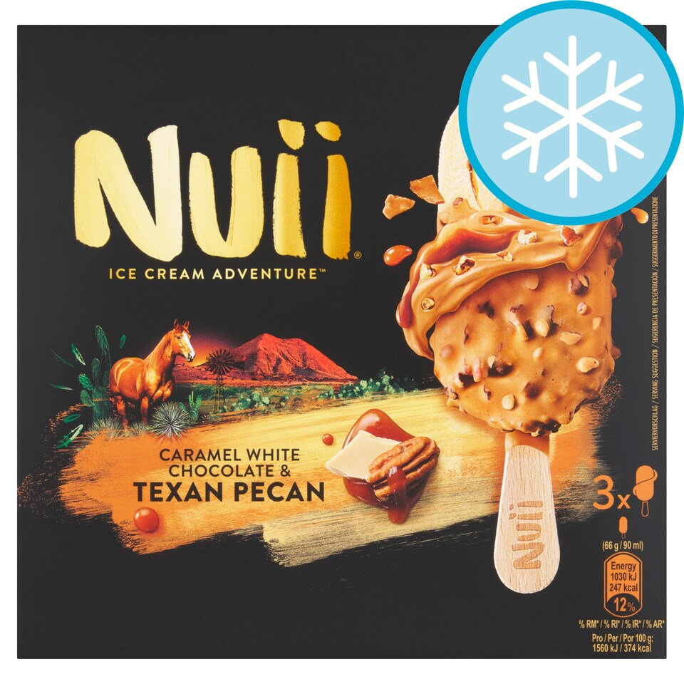 Nuii Caramel White Chocolate & Pecan Ice Cream 3 Pack 270Ml