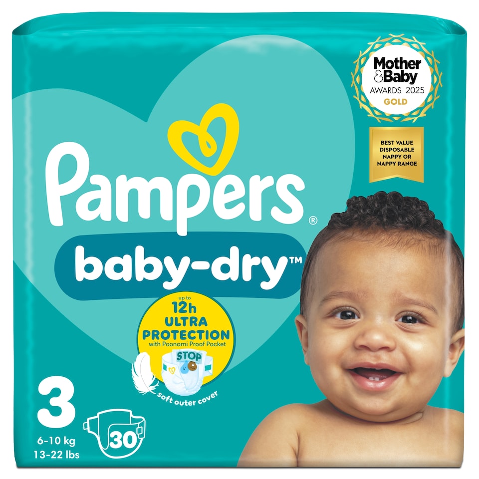 image 1 of Pampers Baby Dry Size 3 Carry Pack 30 Nappies