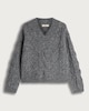 image 4 of F&F Cable Knit V Neck Jumper with Wool in Grey