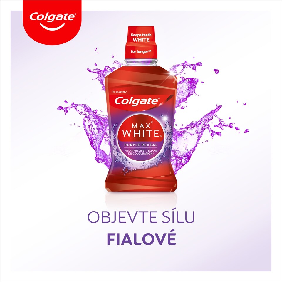 image 1 of Colgate Max White Purple Reveal Mouthwash {size}