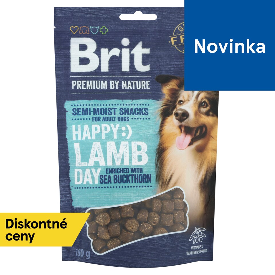 obrázok 1 z Brit Premium by Nature Polomäkká maškrta pre psov jahňacina obohatené o rakytník 180 g