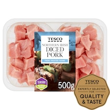 Tesco Fresh Diced Pork Topside 500G
