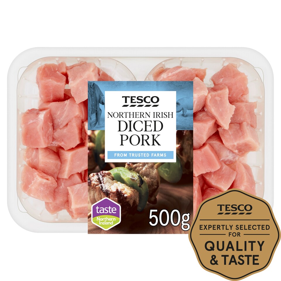 Tesco Fresh Diced Pork Topside 500G
