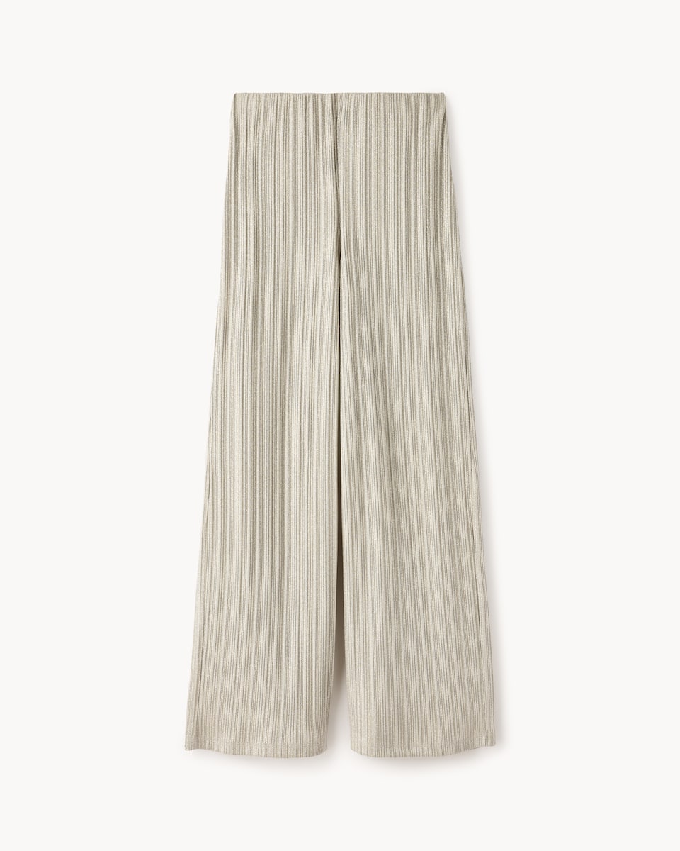 image 1 of F&F Sparkly Textured Wide Leg Co-ord Trousers in Grey