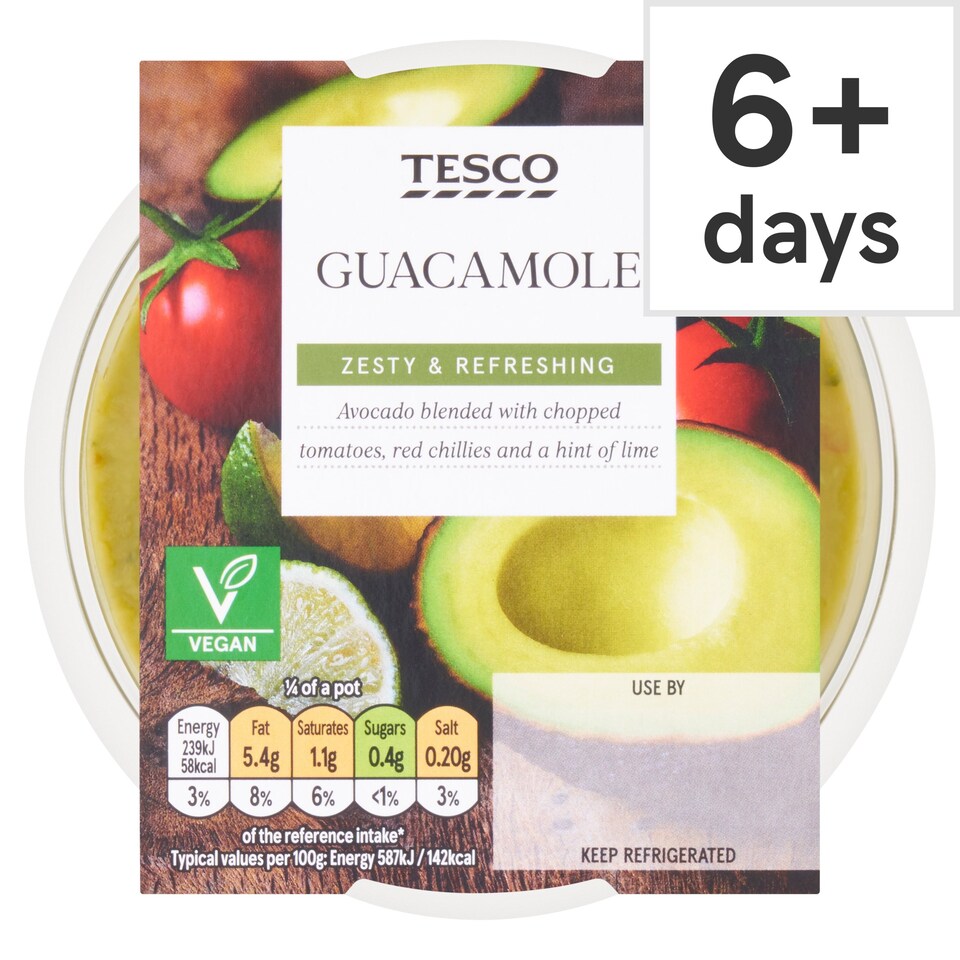 Tesco Guacamole Dip 163G Tesco Groceries
